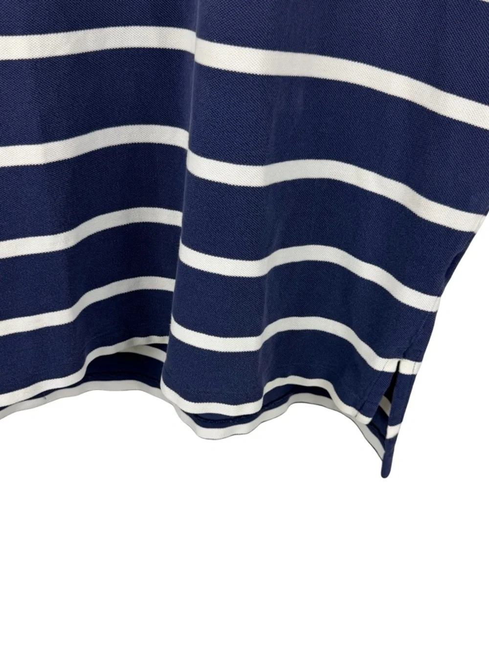 Vintage 2000s Polo Ralph Lauren Small Pony Blue Striped Polo Shirt Size M